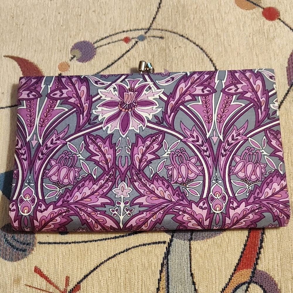 Banana Republic Floral Purple and Gray Women's Clutch